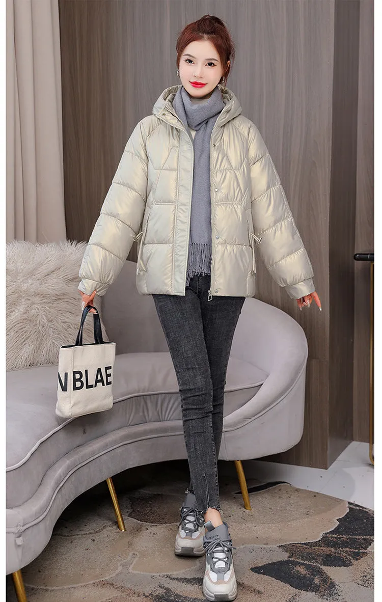 Quilted and Padded Hooded Jacket for Women