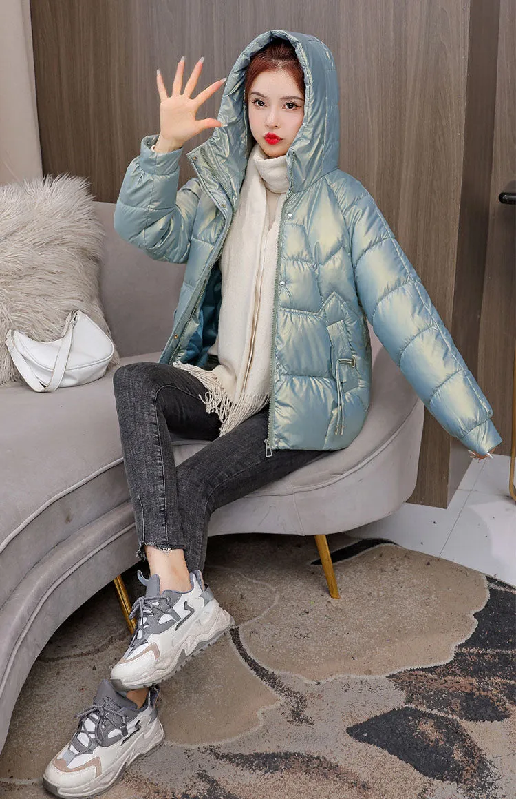 Quilted and Padded Hooded Jacket for Women