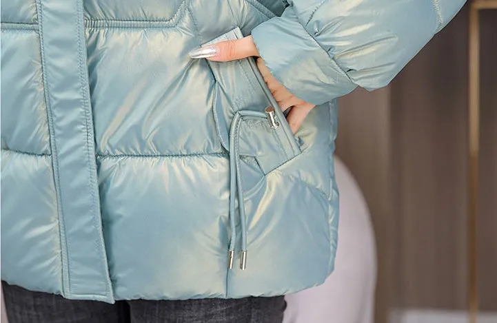 Quilted and Padded Hooded Jacket for Women