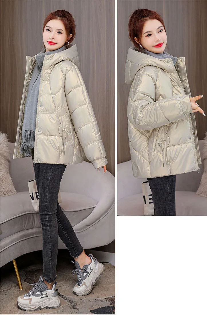 Quilted and Padded Hooded Jacket for Women