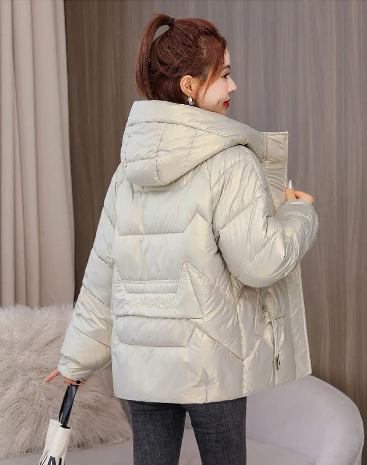 Quilted and Padded Hooded Jacket for Women