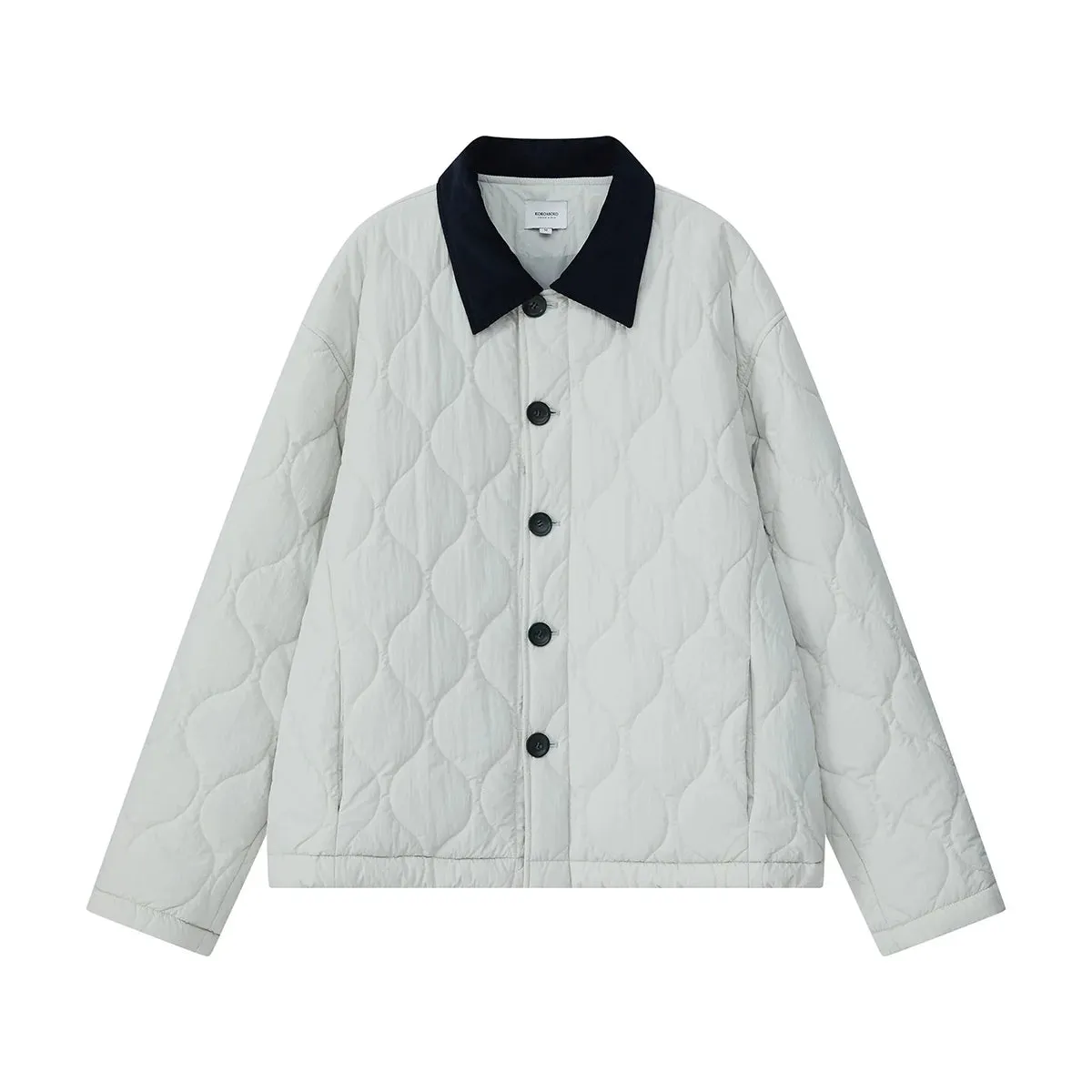 Quilted Contrast Collar Jacket