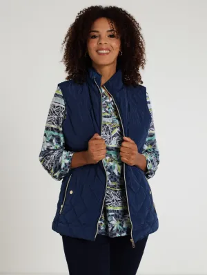 Quilted Gilet Jacket - Navy