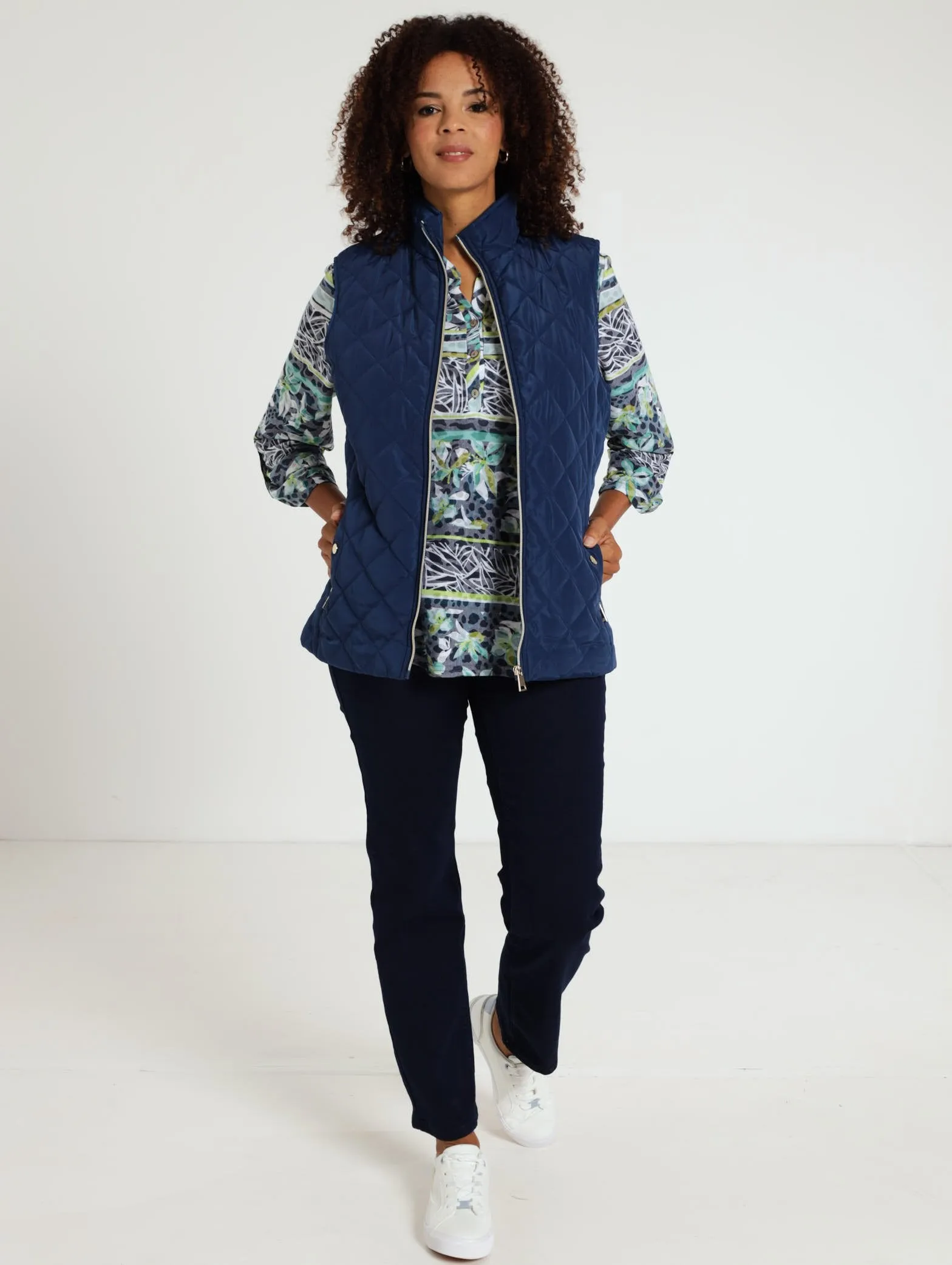 Quilted Gilet Jacket - Navy