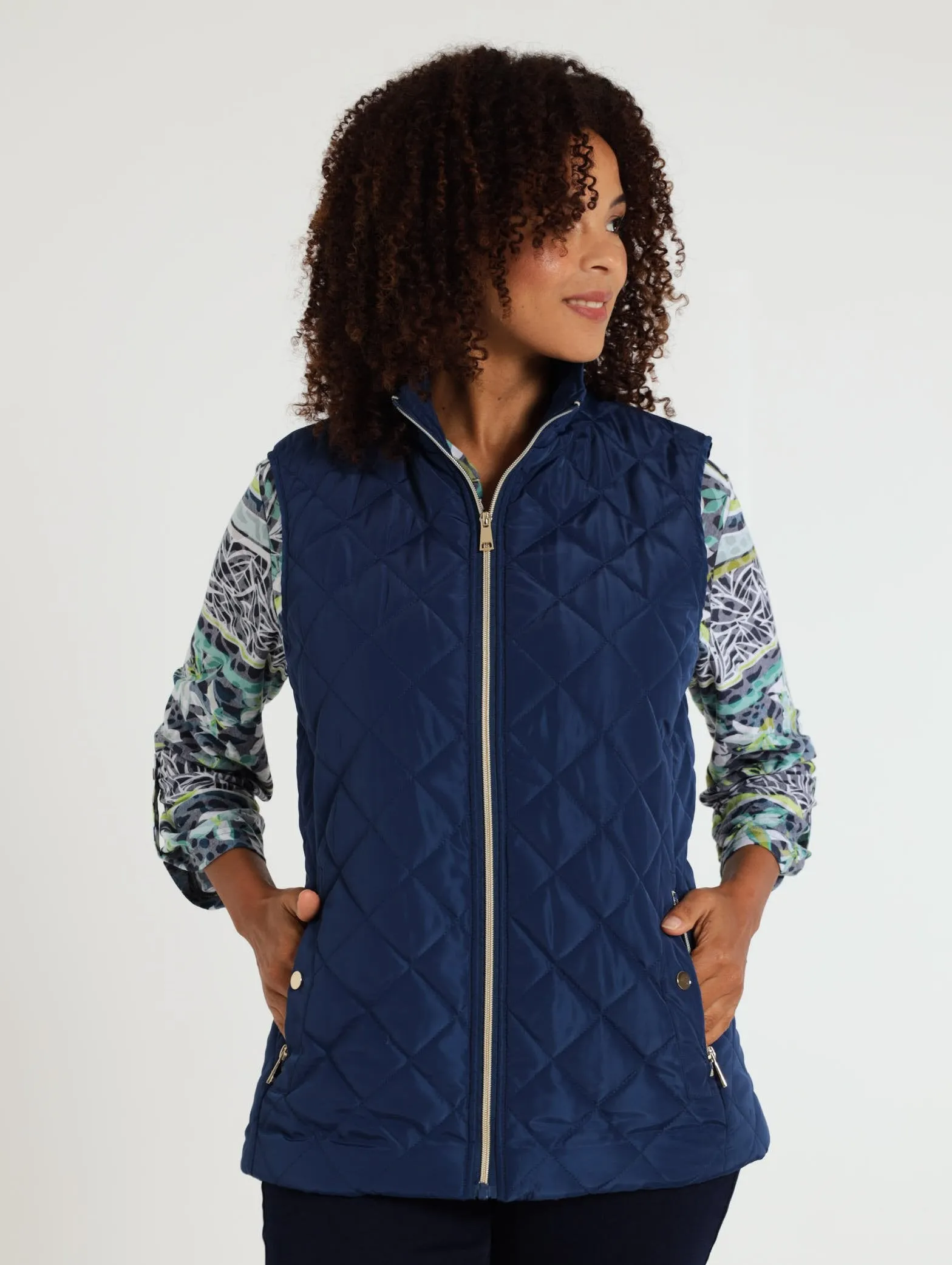 Quilted Gilet Jacket - Navy