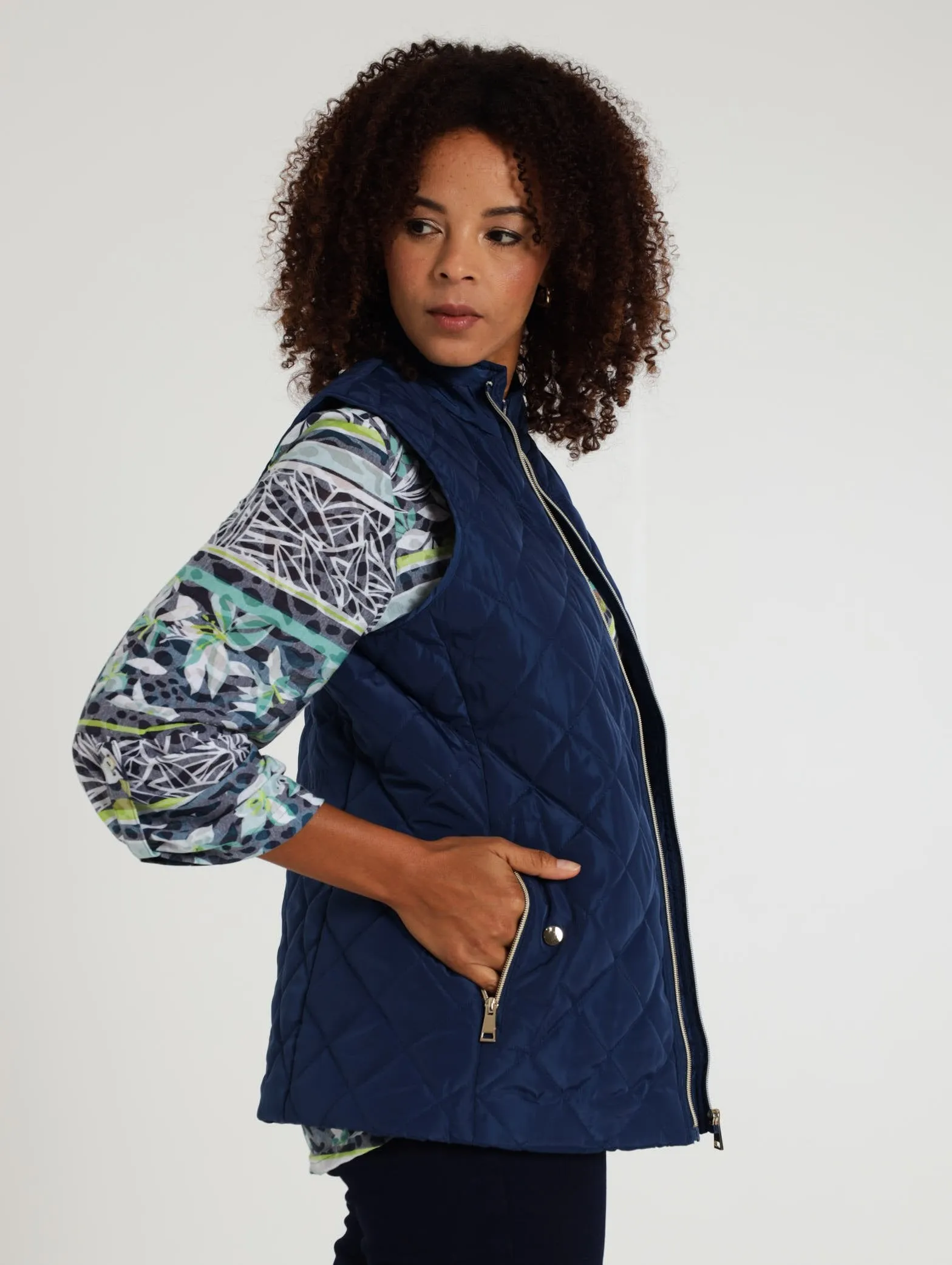 Quilted Gilet Jacket - Navy