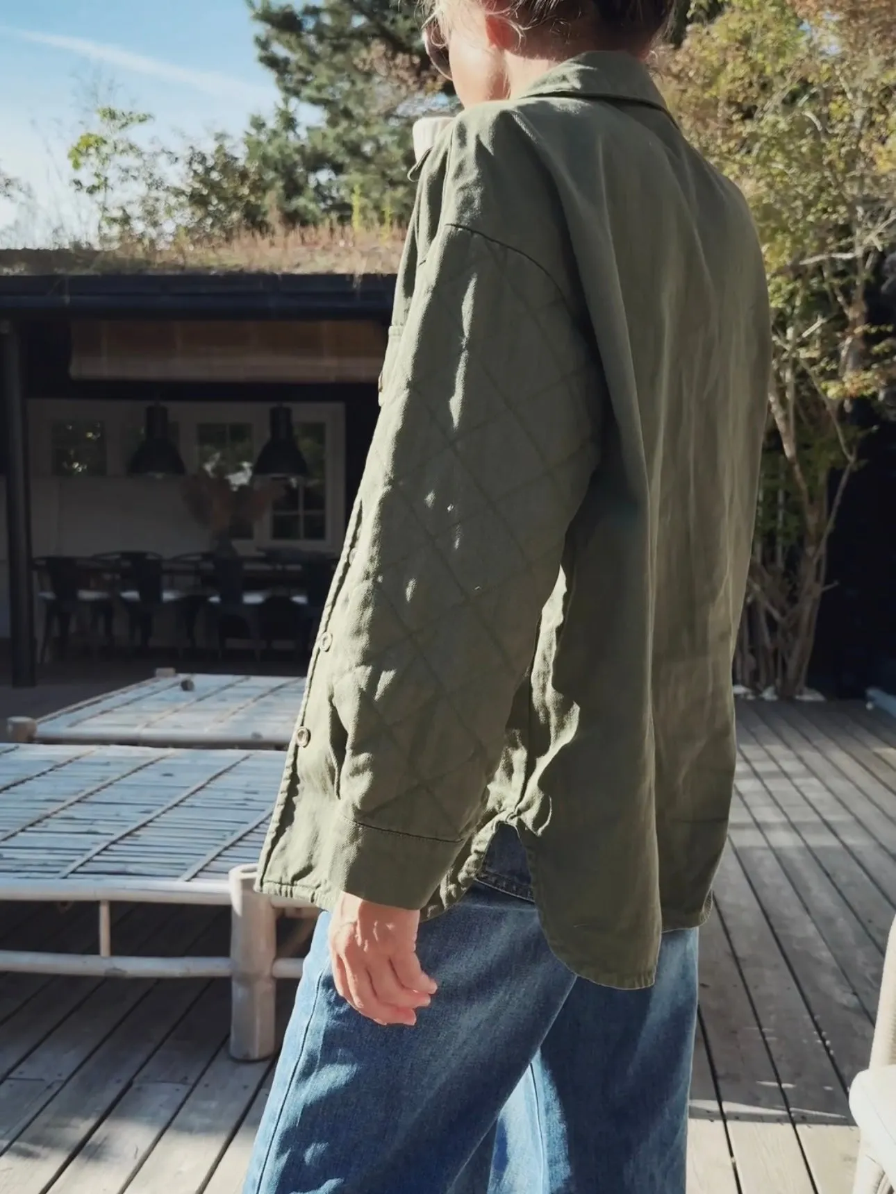 QUILTED JACKET WITH FRONT POCKETS - ARMY