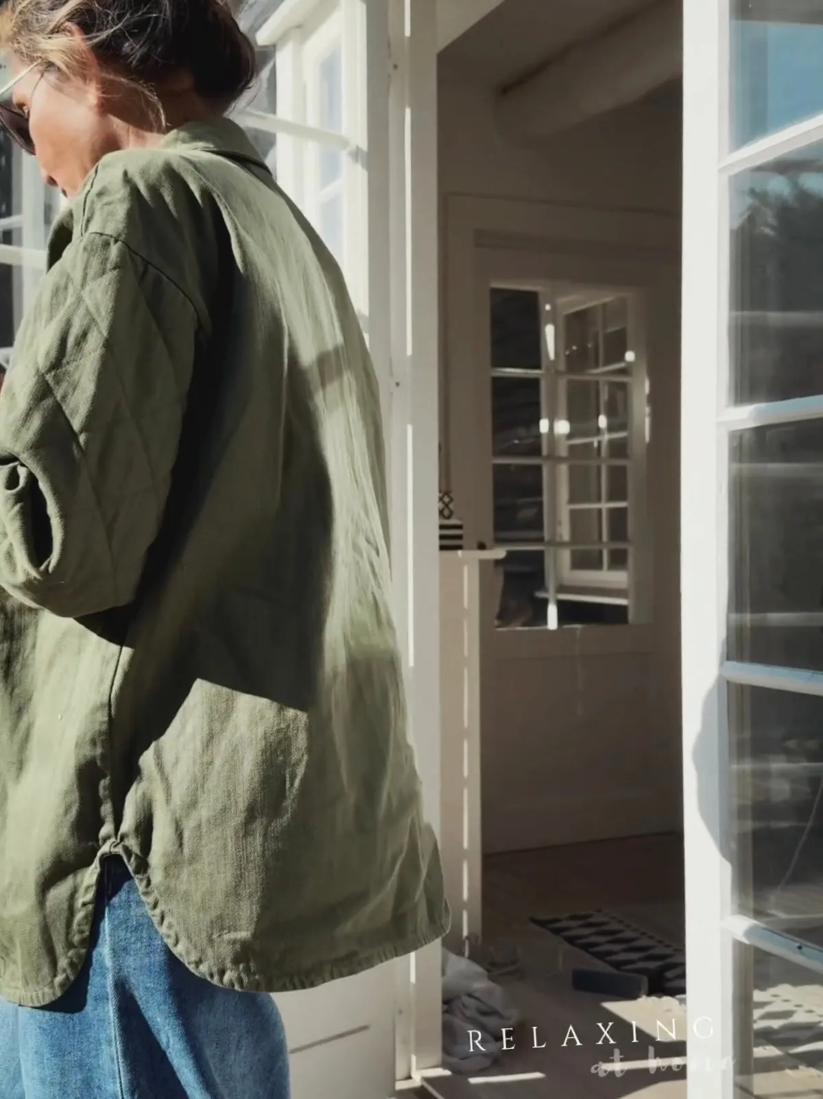 QUILTED JACKET WITH FRONT POCKETS - ARMY