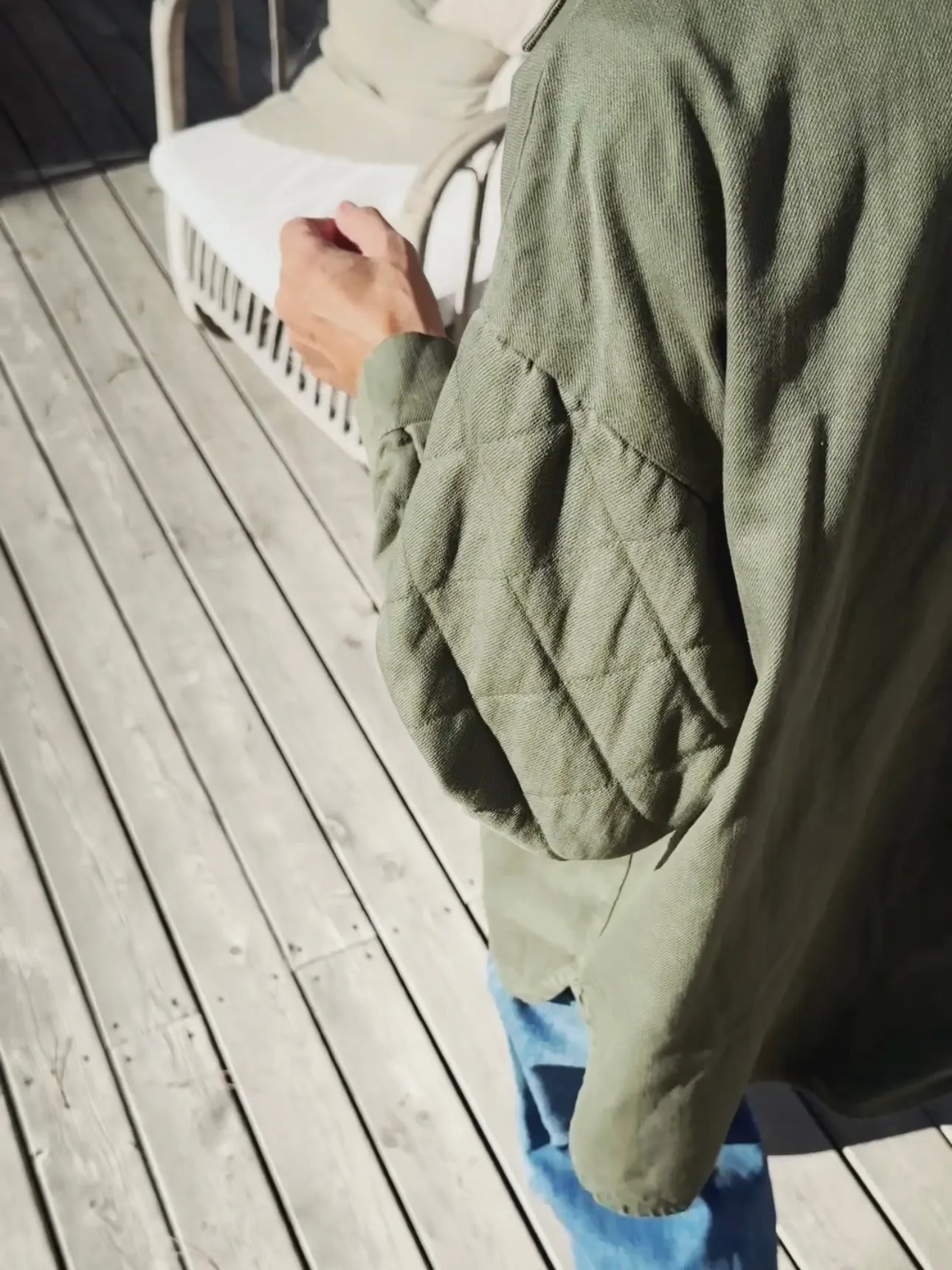 QUILTED JACKET WITH FRONT POCKETS - ARMY