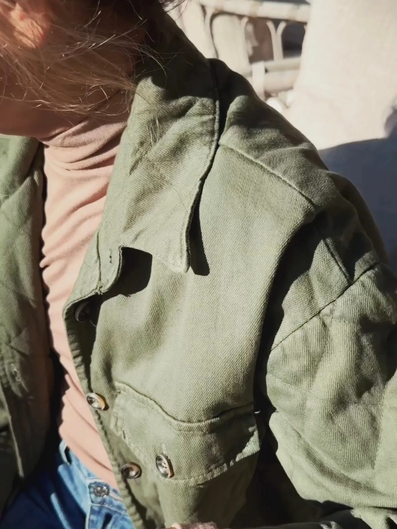 QUILTED JACKET WITH FRONT POCKETS - ARMY