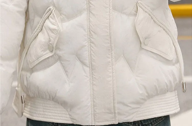 Quilted Water-Resistant Zip-Up Puffer Jacket for Women