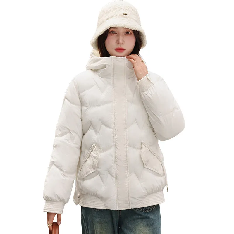 Quilted Water-Resistant Zip-Up Puffer Jacket for Women
