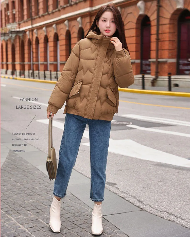 Quilted Water-Resistant Zip-Up Puffer Jacket for Women