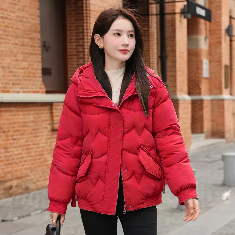 Quilted Water-Resistant Zip-Up Puffer Jacket for Women