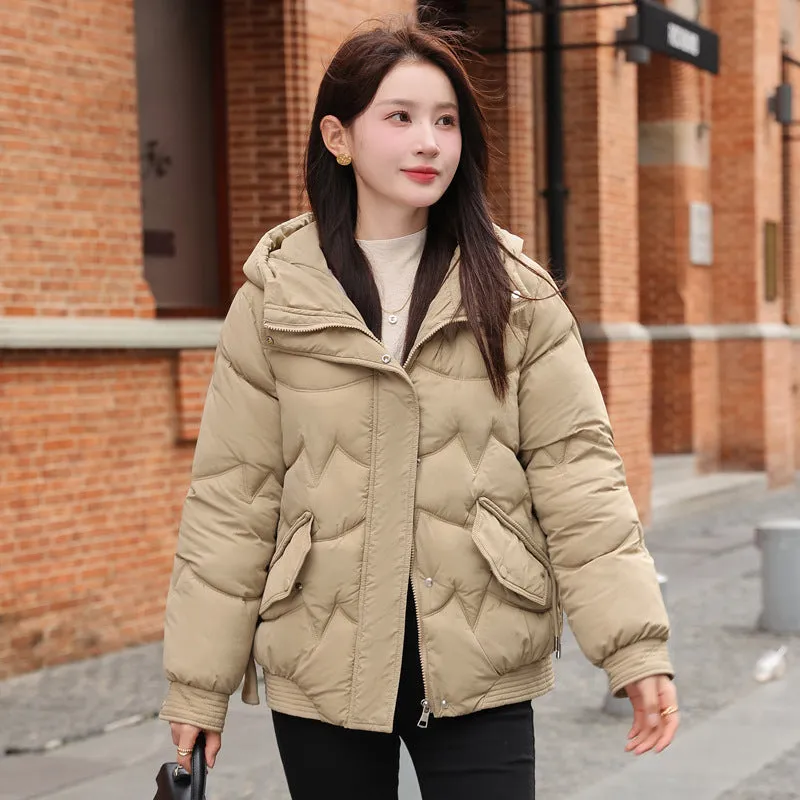 Quilted Water-Resistant Zip-Up Puffer Jacket for Women