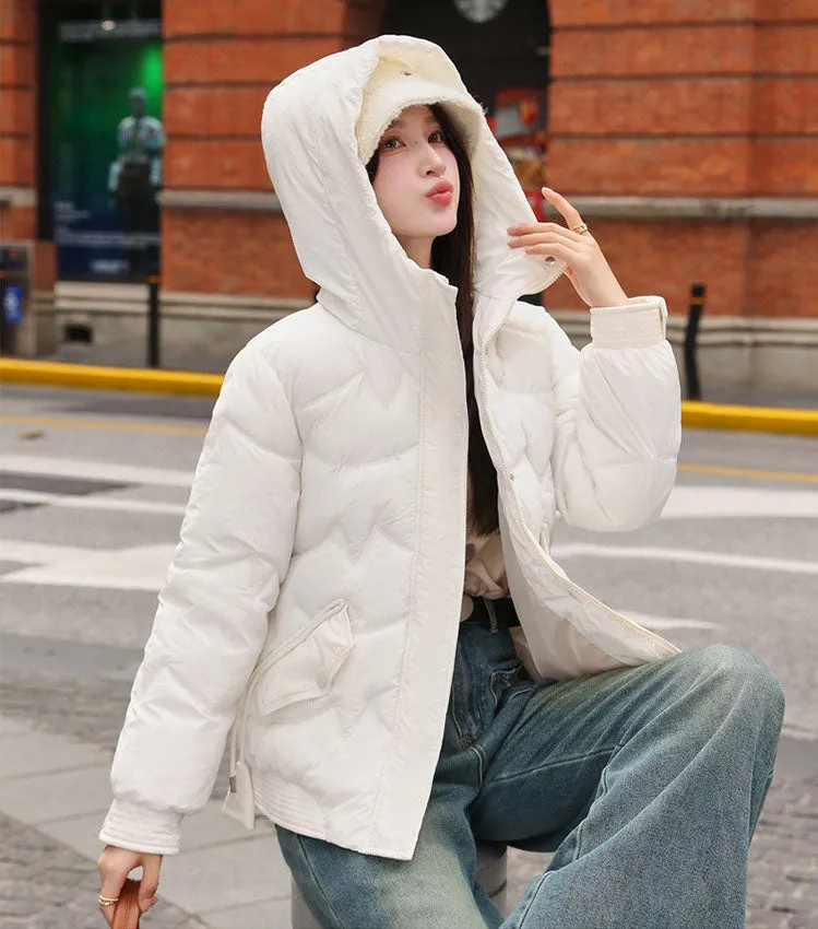 Quilted Water-Resistant Zip-Up Puffer Jacket for Women
