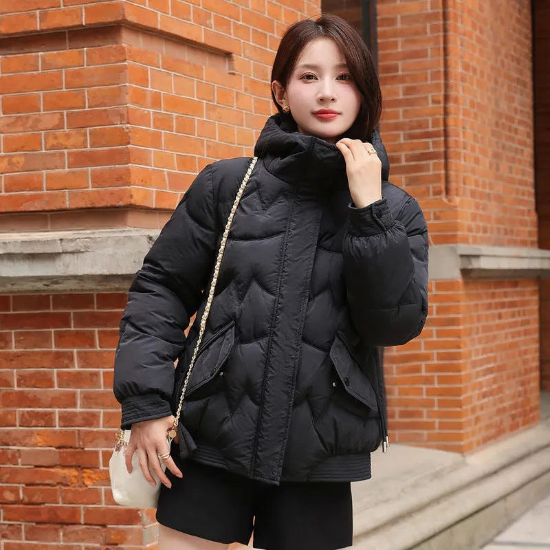 Quilted Water-Resistant Zip-Up Puffer Jacket for Women
