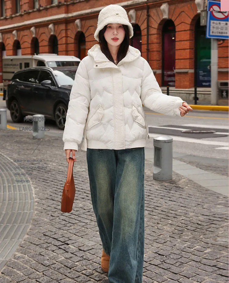 Quilted Water-Resistant Zip-Up Puffer Jacket for Women