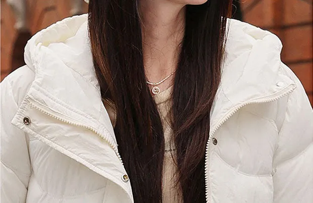 Quilted Water-Resistant Zip-Up Puffer Jacket for Women