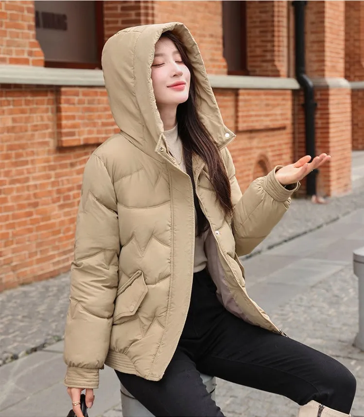 Quilted Water-Resistant Zip-Up Puffer Jacket for Women