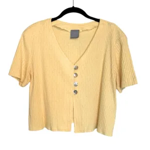 Rabbit Rabbit Rabbit Short Sleeve Yellow Cropped Cardigan | 16