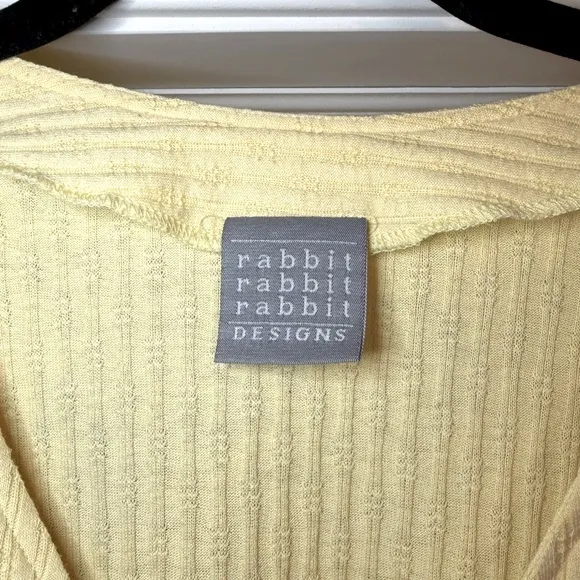 Rabbit Rabbit Rabbit Short Sleeve Yellow Cropped Cardigan | 16