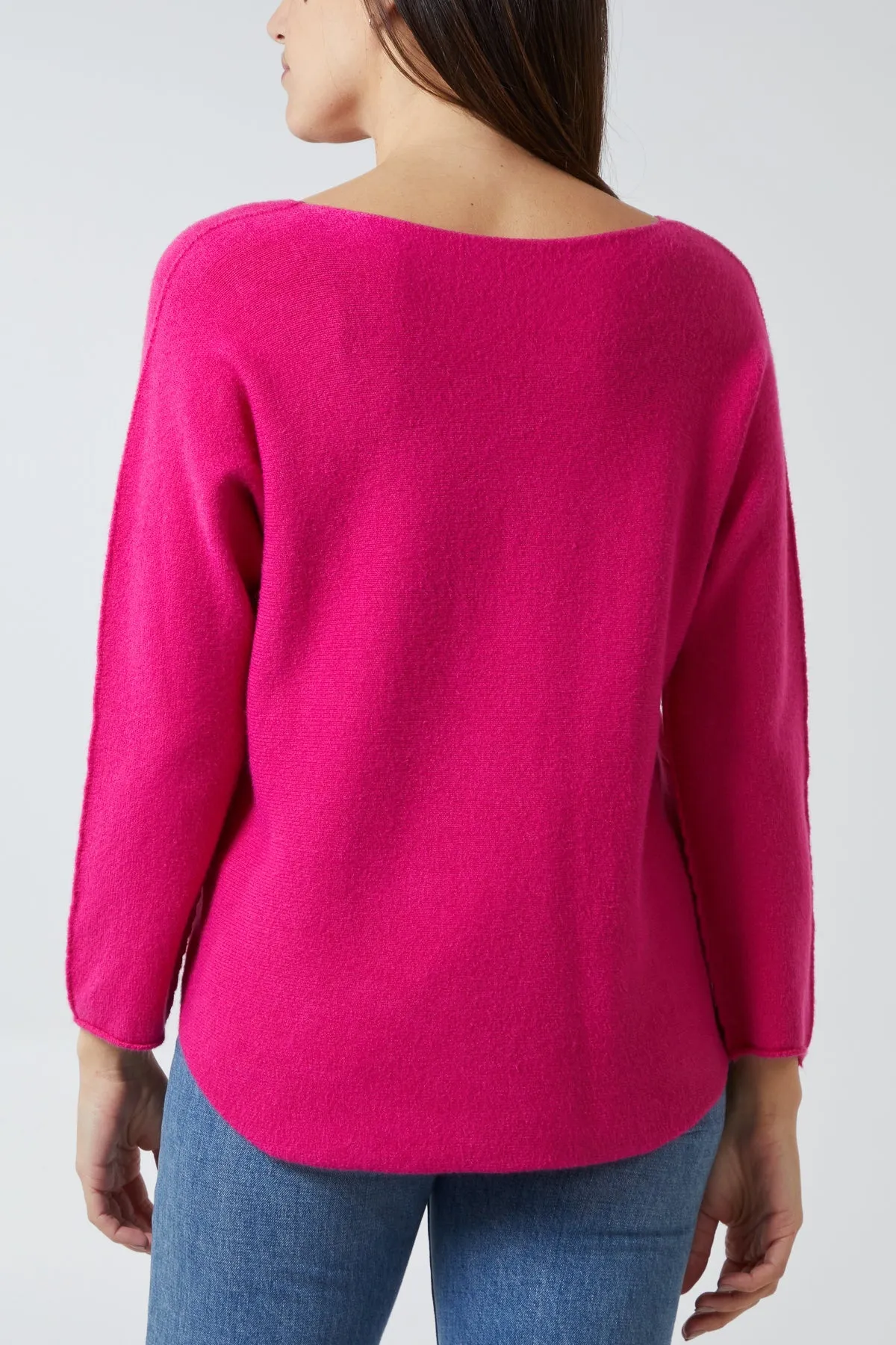 Raw Edge V-Neck Jumper