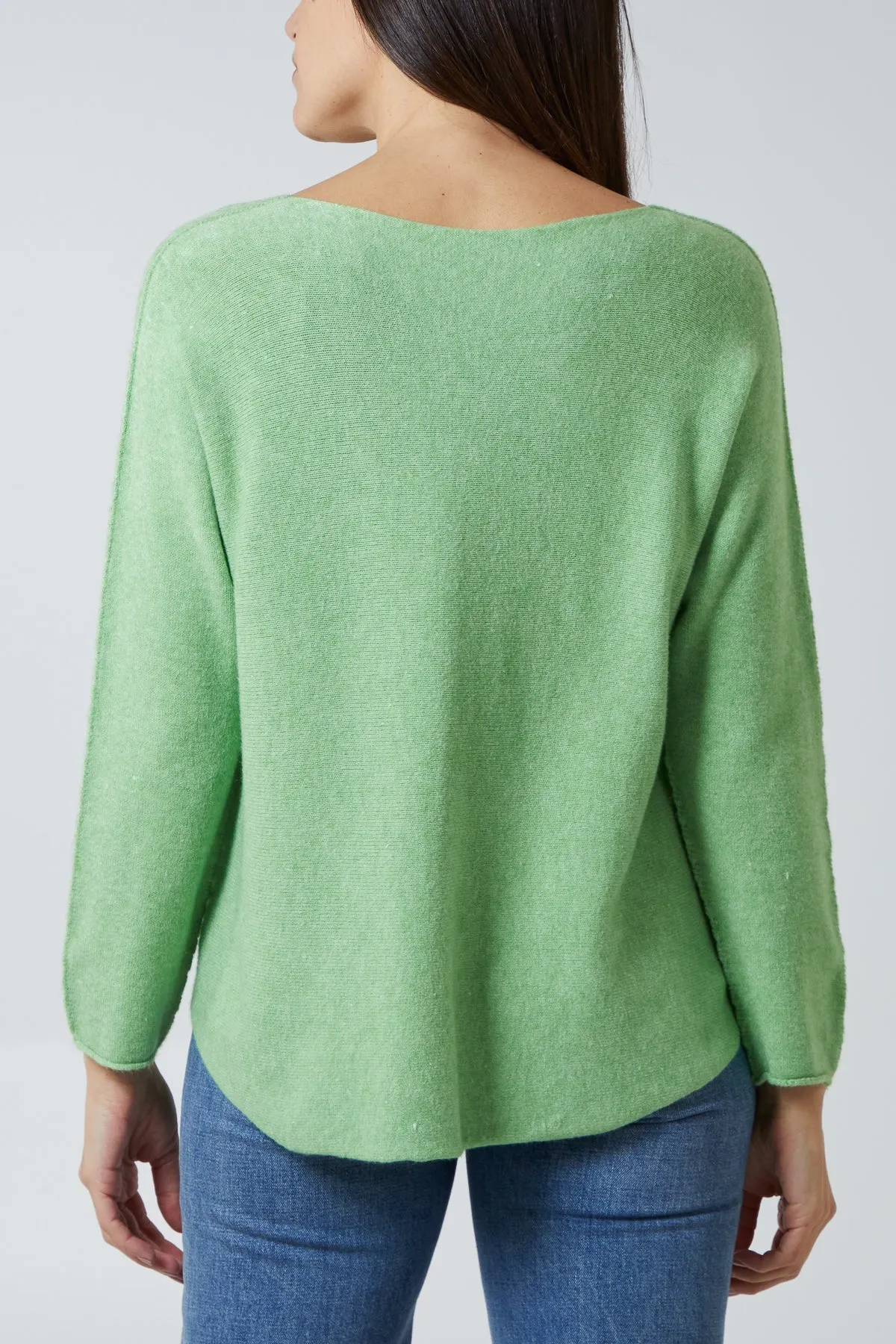 Raw Edge V-Neck Jumper