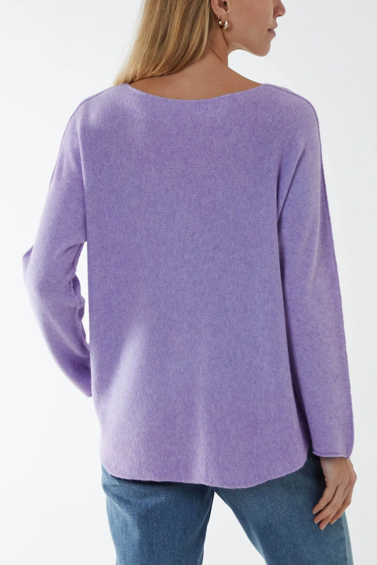 Raw Edge V-Neck Jumper