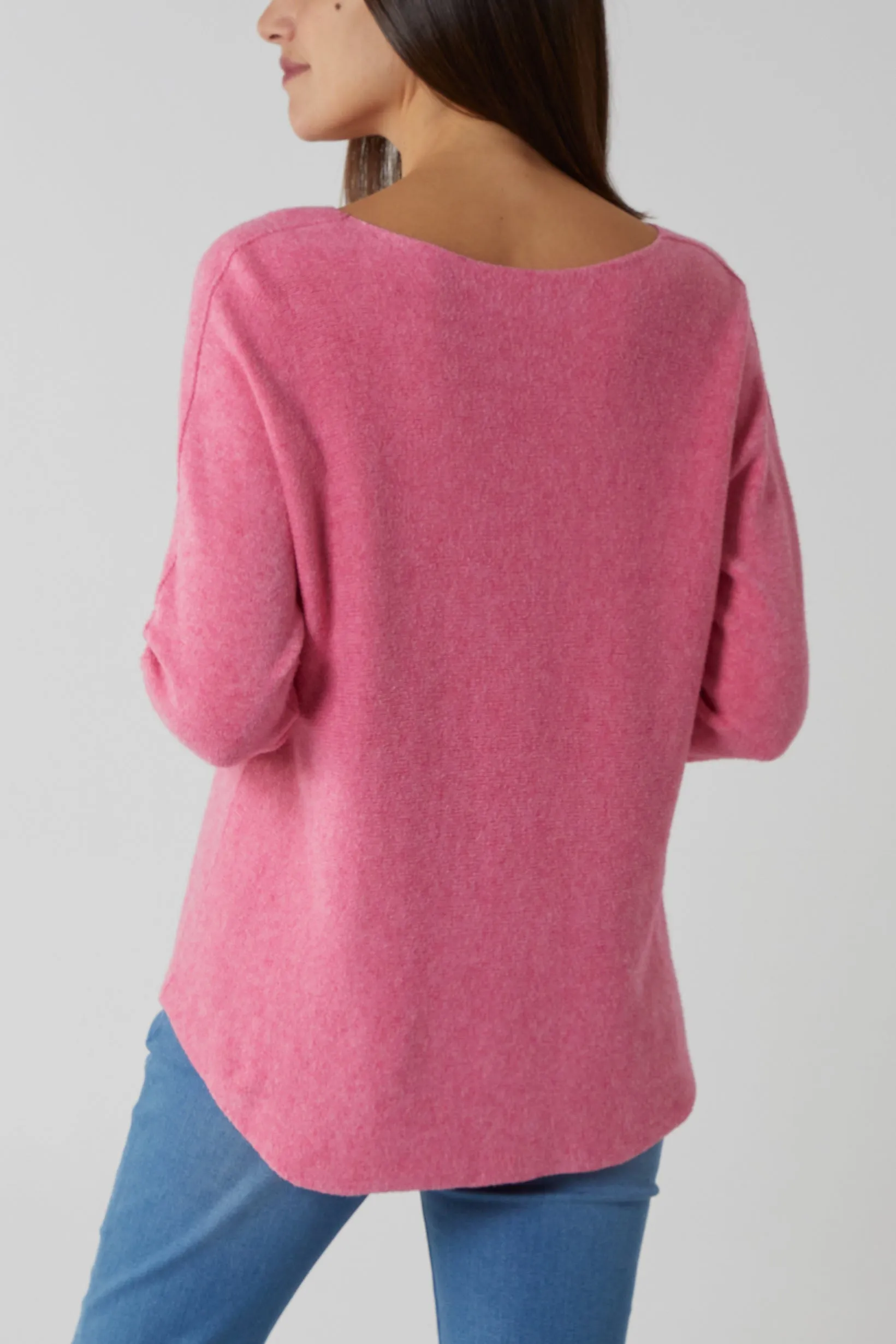 Raw Edge V-Neck Jumper