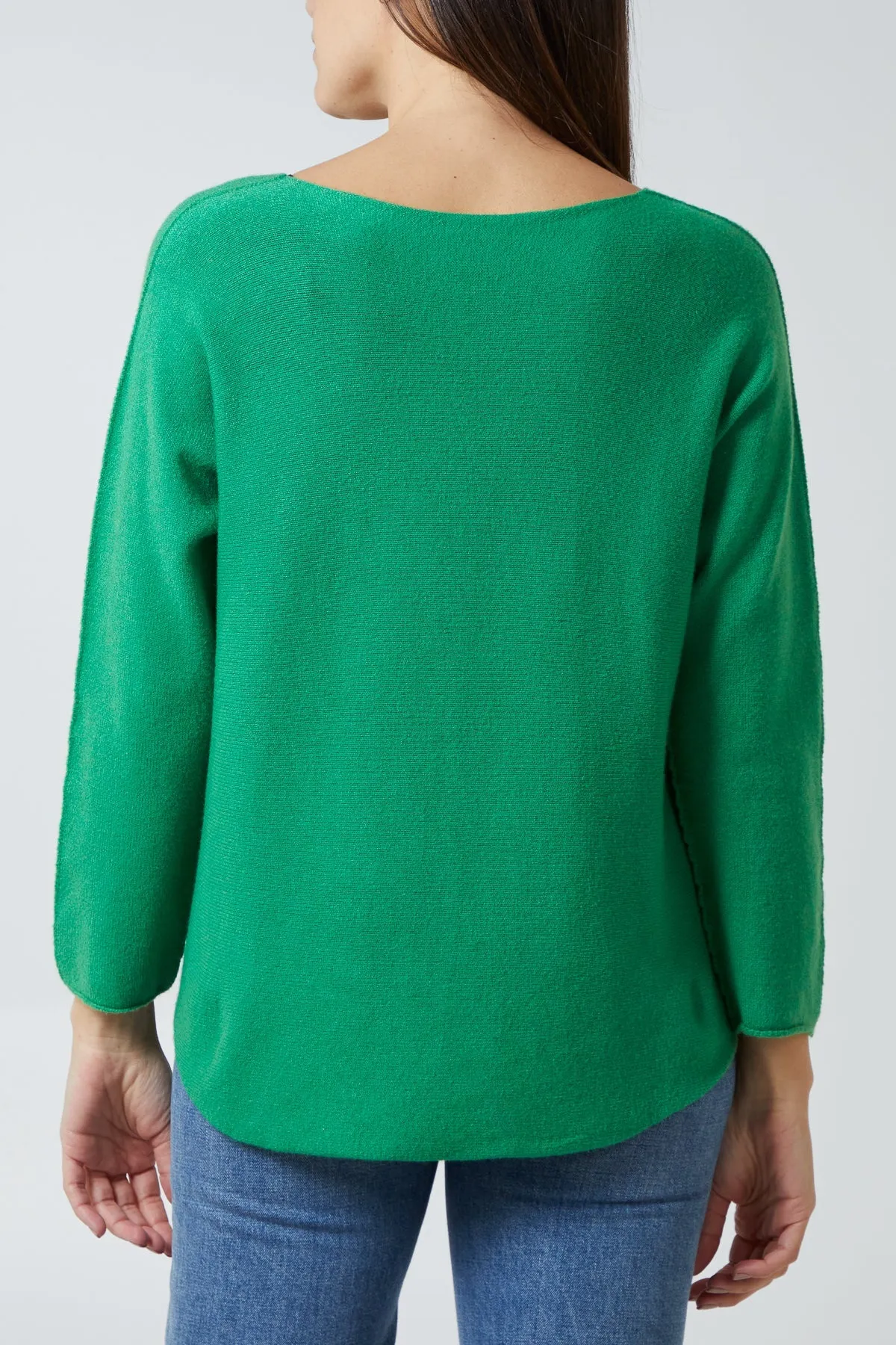Raw Edge V-Neck Jumper