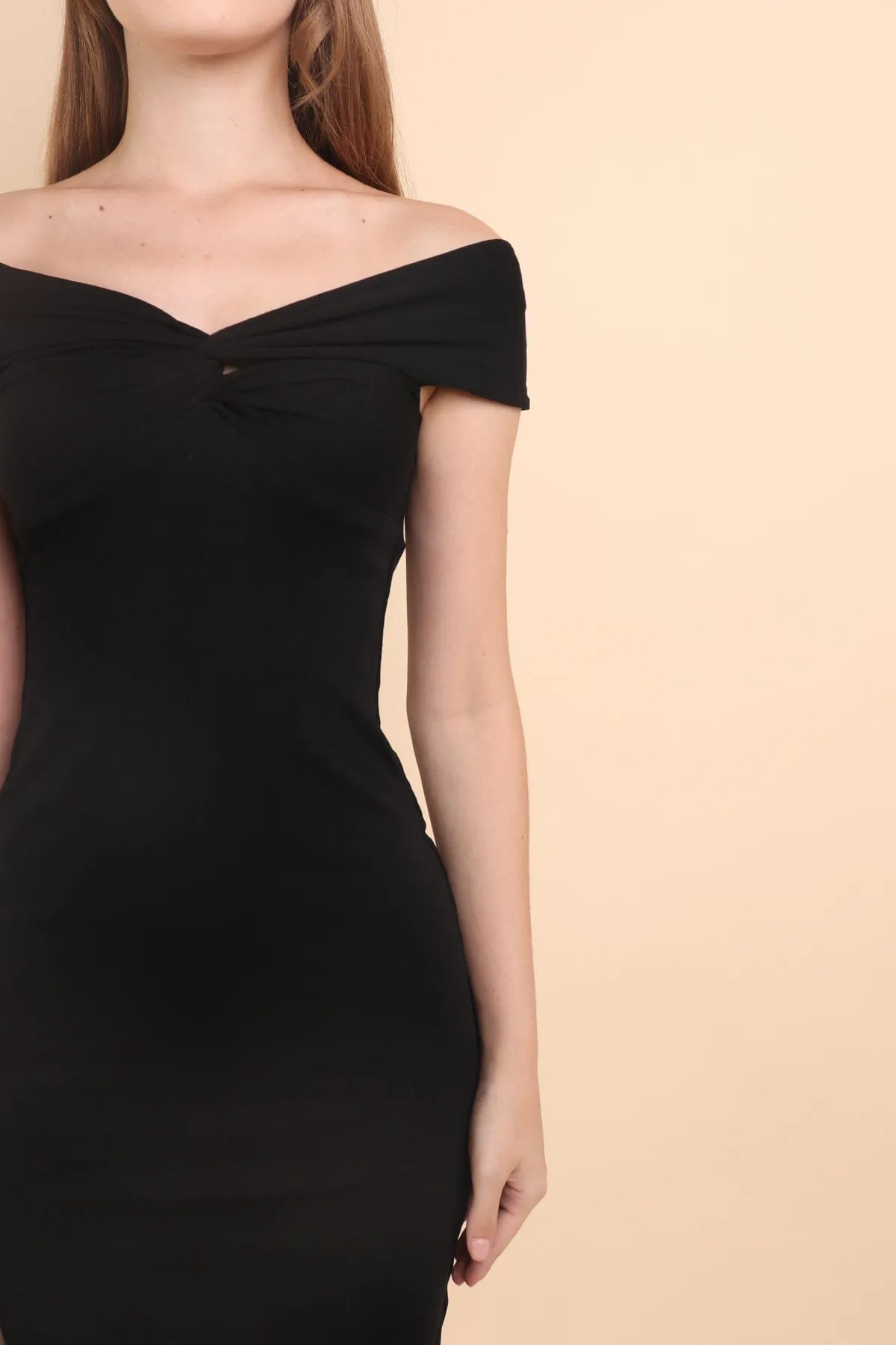 RAYE SWEETHEART TWIST DRESS IN BLACK