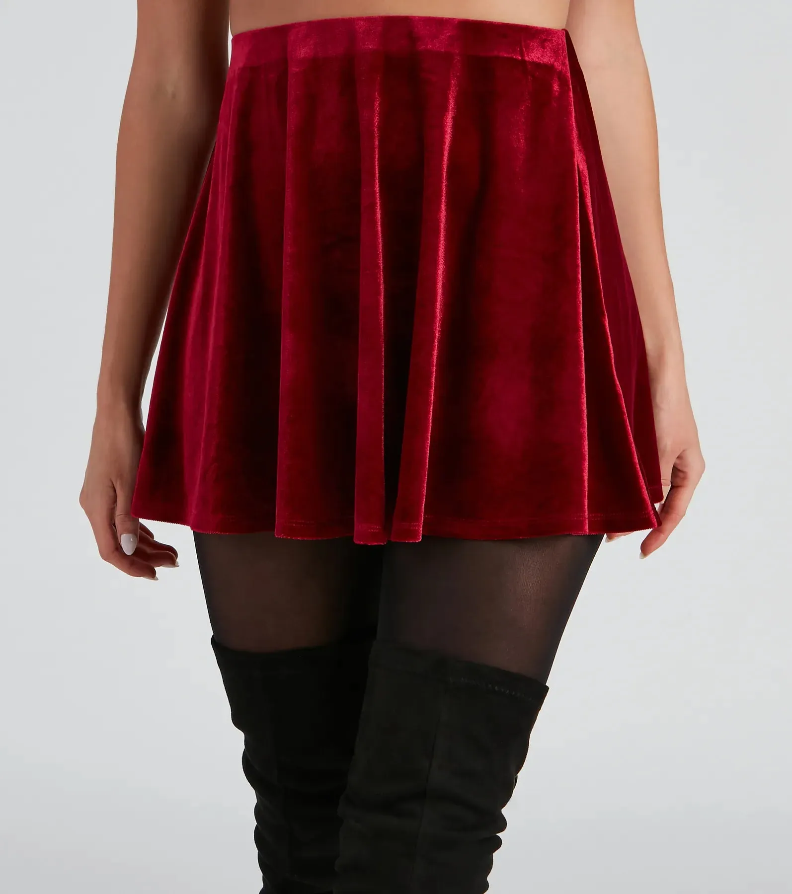 Ready To Twirl Velvet Skater Skirt