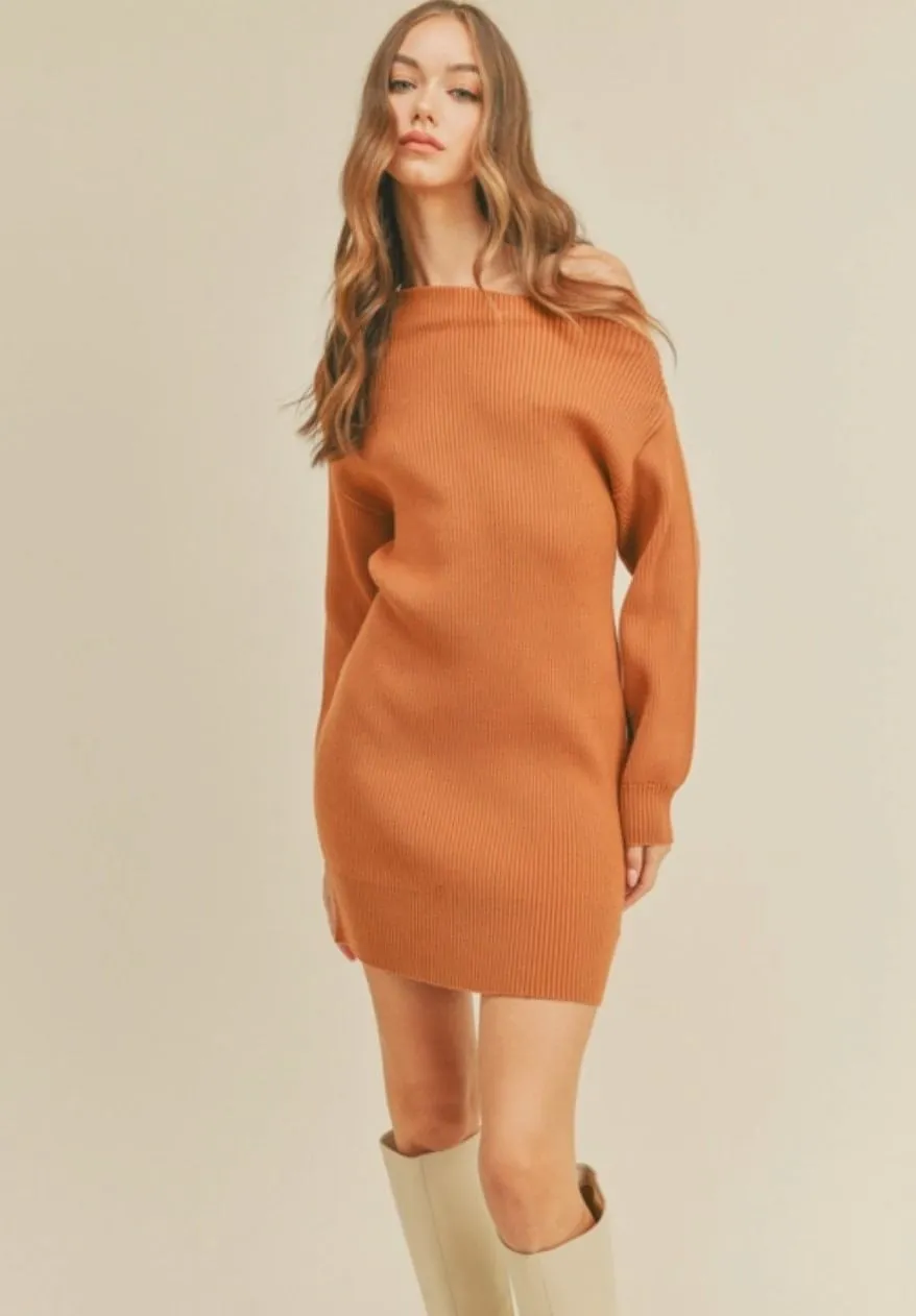 Rebecca Off The Shoulder Knit Dress