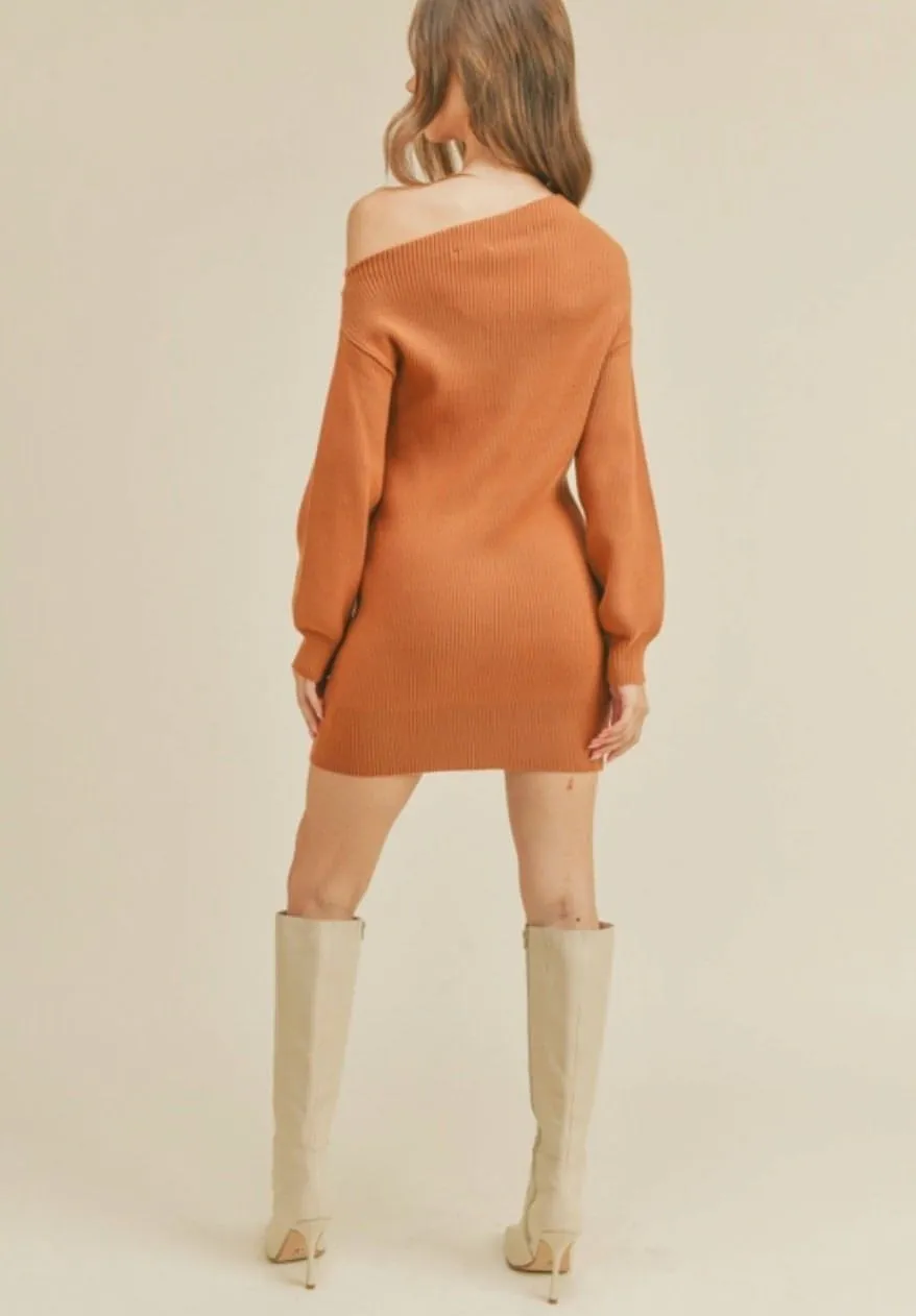 Rebecca Off The Shoulder Knit Dress