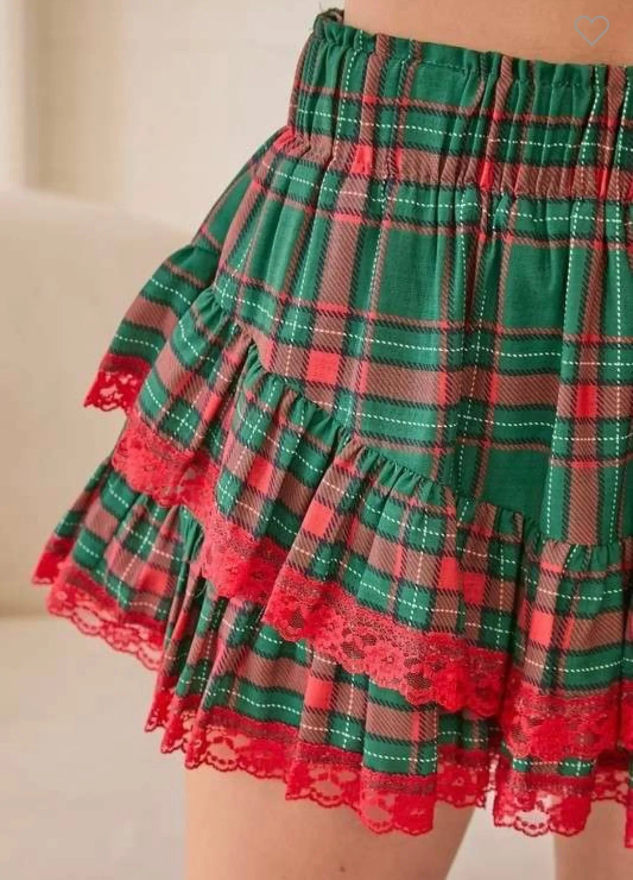 Red & Green Plaid Skort