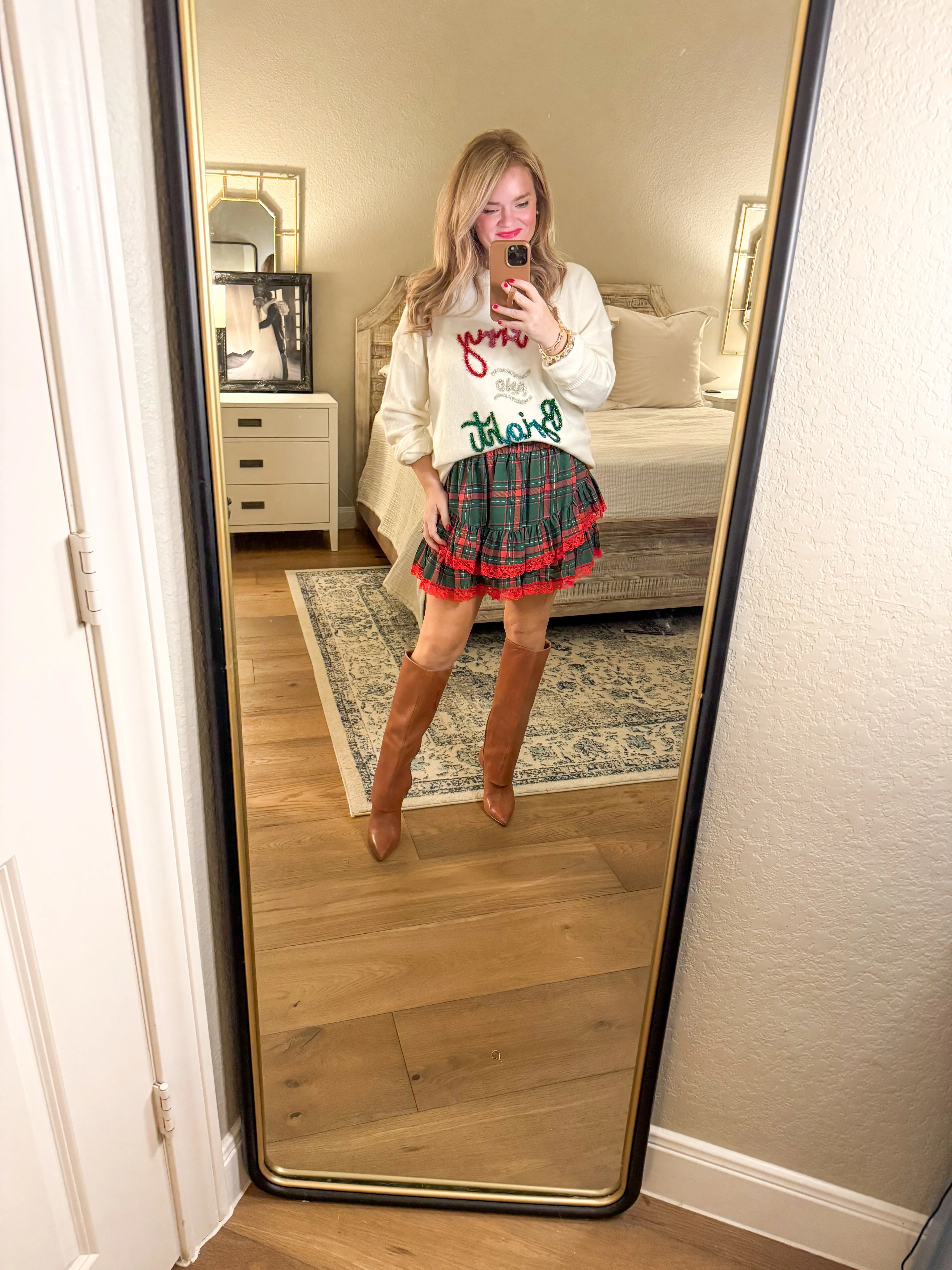 Red & Green Plaid Skort