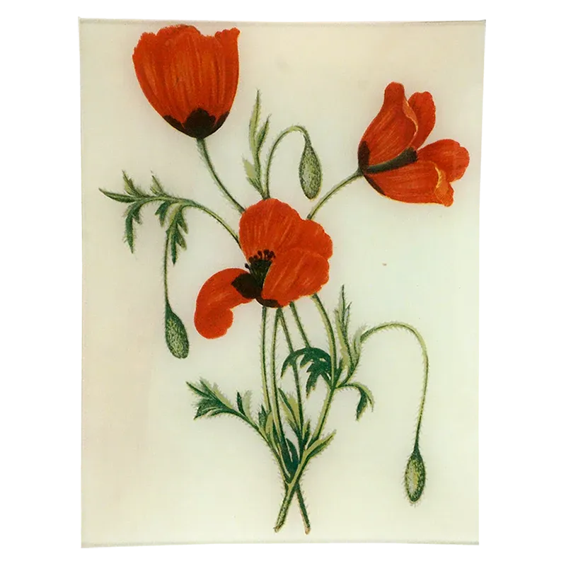 Red Poppy Flower Tray 10.5"