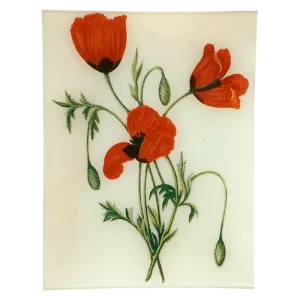 Red Poppy Flower Tray 10.5"