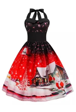 Red Winter Night Christmas Dress