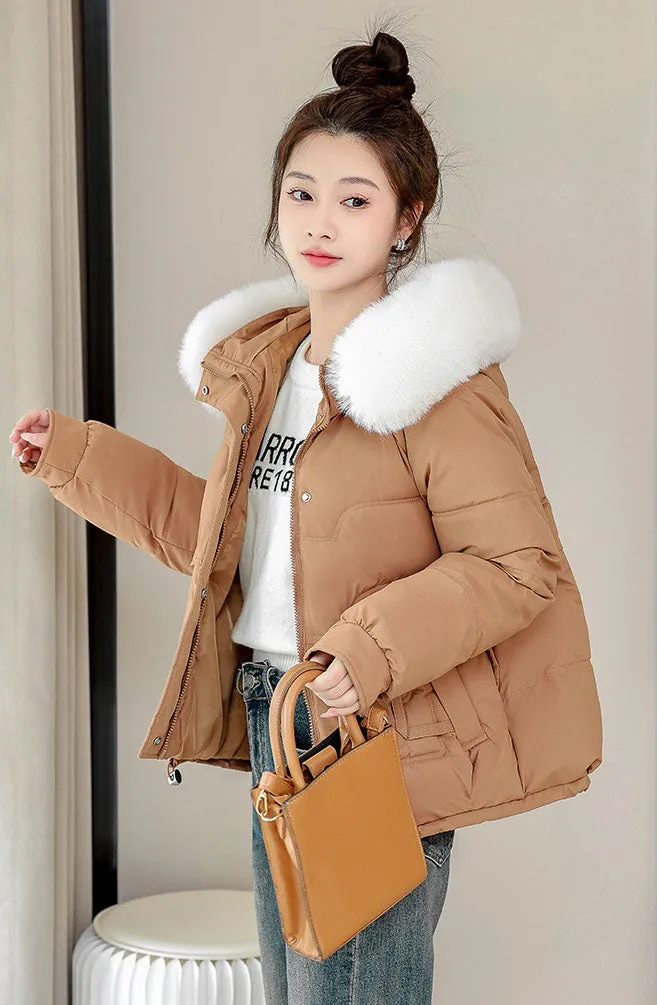 Relaxed-fit Quilted Puffer Jacket with a Removable Fur Lining