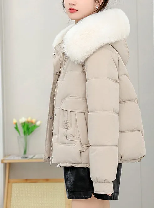 Relaxed-fit Quilted Puffer Jacket with a Removable Fur Lining
