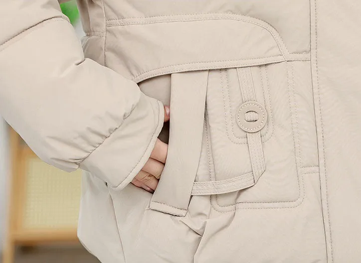 Relaxed-fit Quilted Puffer Jacket with a Removable Fur Lining