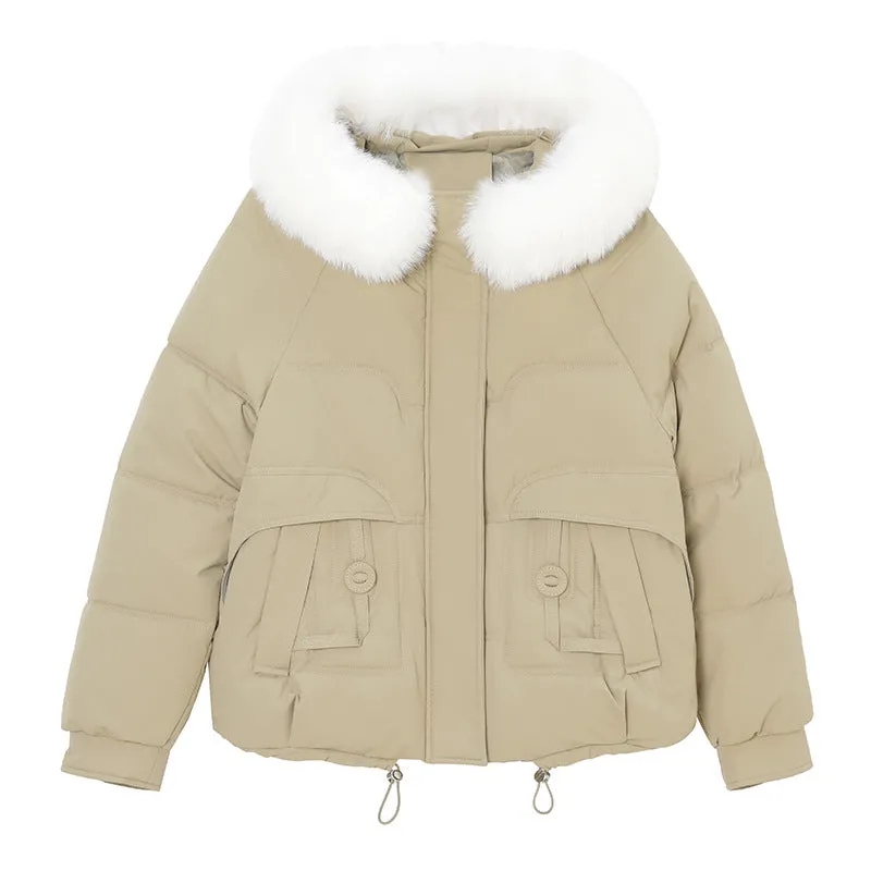 Relaxed-fit Quilted Puffer Jacket with a Removable Fur Lining