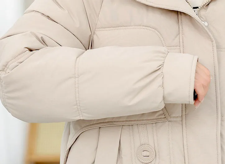 Relaxed-fit Quilted Puffer Jacket with a Removable Fur Lining