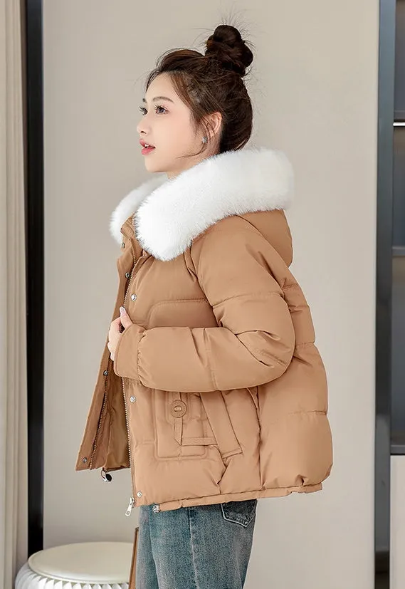 Relaxed-fit Quilted Puffer Jacket with a Removable Fur Lining