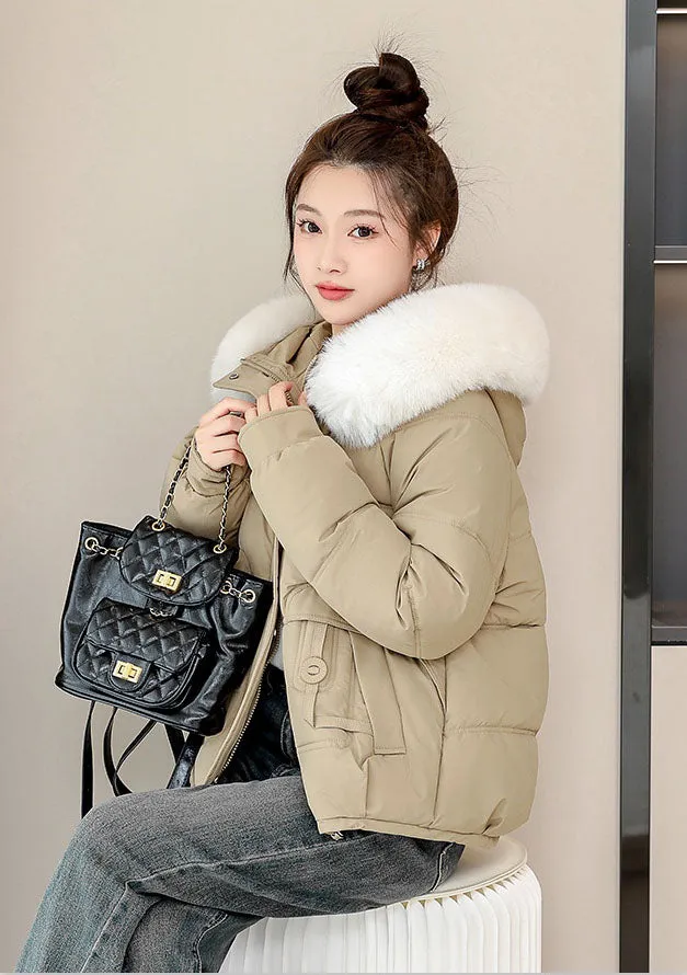 Relaxed-fit Quilted Puffer Jacket with a Removable Fur Lining
