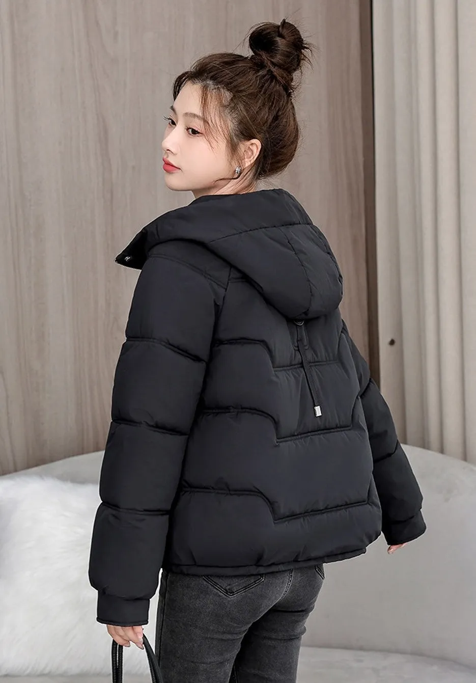 Relaxed-fit Quilted Puffer Jacket with a Removable Fur Lining