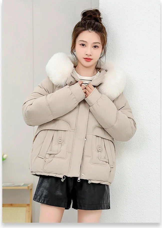 Relaxed-fit Quilted Puffer Jacket with a Removable Fur Lining