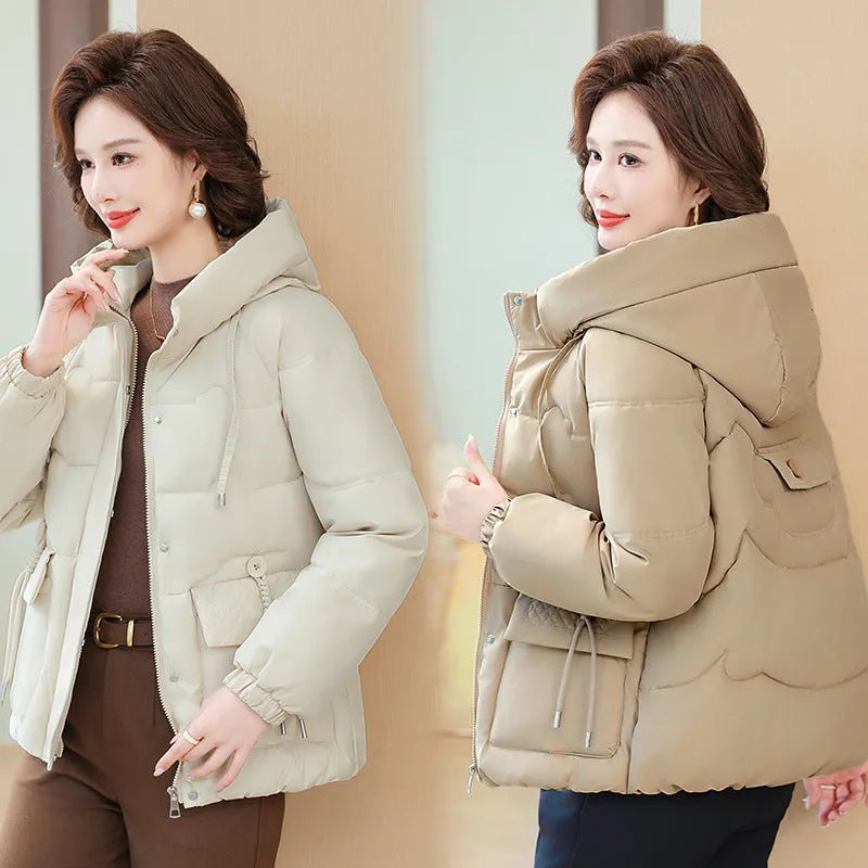 Relaxed-Fit Windproof Puffer Jacket with Quilted Design for Women